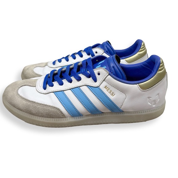 adidas Other - Adidas Samba Messi Inter Miami White Blue Gold Soccer Sneakers Mens 9.5 Terrace